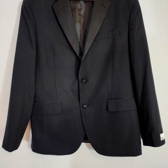 NWT Nordstrom's Rack Trim Fit Stretch Tuxedo Jacket Suit Blazer Black Size 42S - Picture 5 of 10